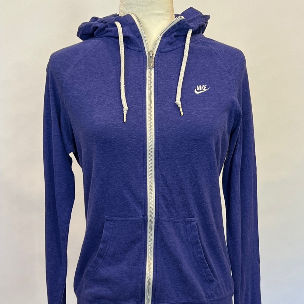 WLSS045 Nike Blue Lightweight Zip Up Hoodie Juniors Size Large